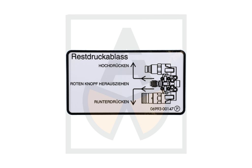 Aufkleber - Restdruckablass