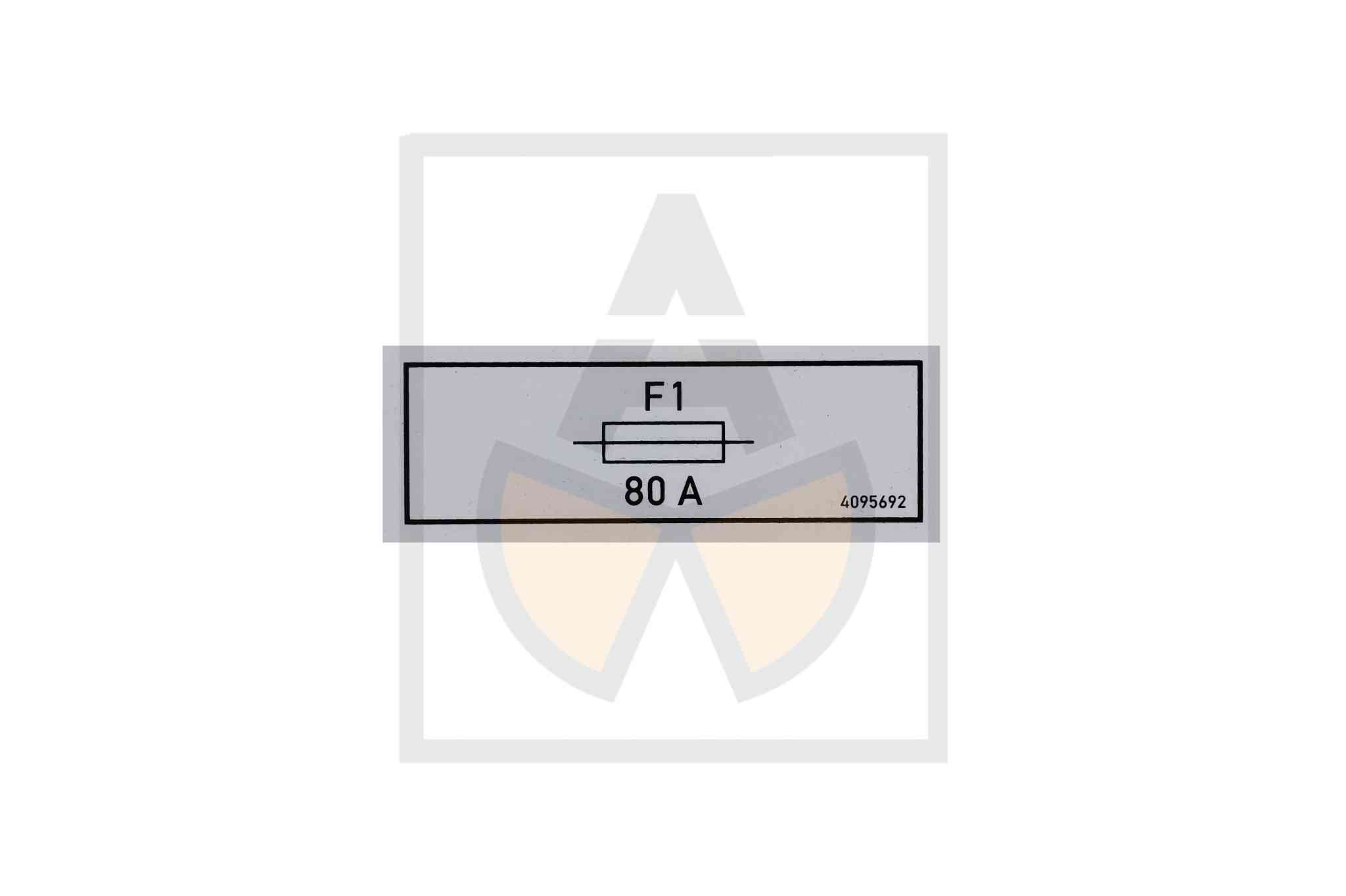 Aufkleber - Sicherung F1 80A