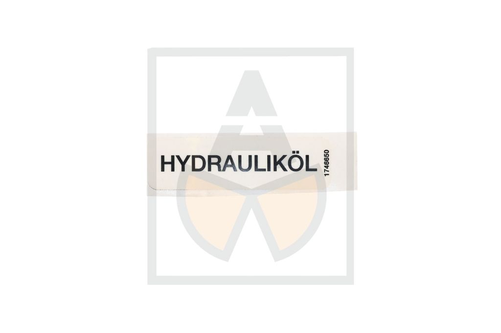 Aufkleber - Hydrauliköl, transparent/sw.