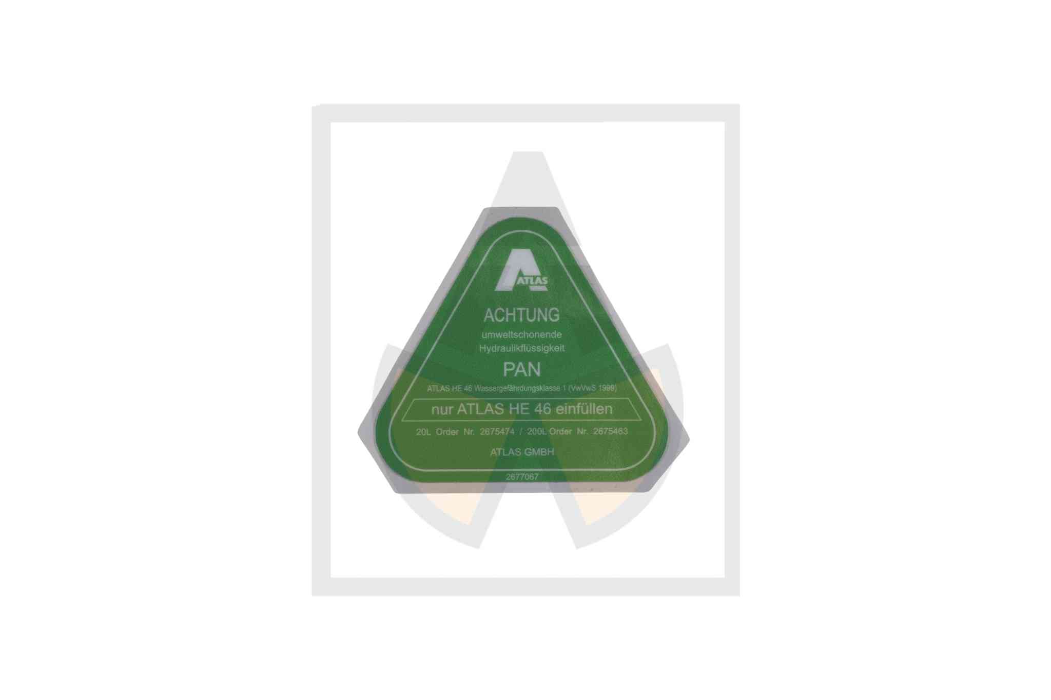 Aufkleber - nur ATLAS HE46 Panolin, gn.
